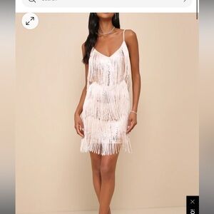 Get in the Groove Champagne Sequin Fringe Bodycon Dress - Taylor swift outfit